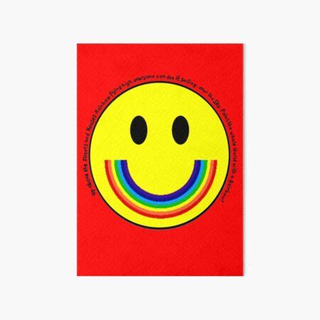 Rainbow Smiley Face Art Board Print By Grainwavez Redbubble