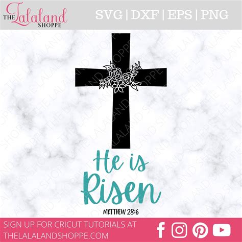 Easter Svg Cross Svg Easter Cross Svg He Is Risen Svg Etsy Easter