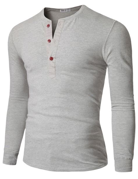 Doublju Mens Henley Casual Slim Fit Long Sleeve T Shirt At Amazon Mens