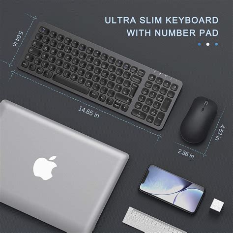 Seenda Wireless Keyboard And Mouse Set 2 4G Rechargeable Ultra Slim