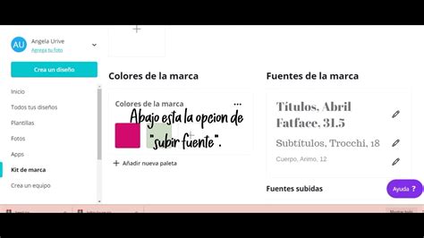 Cómo subir fuentes a Canva YouTube