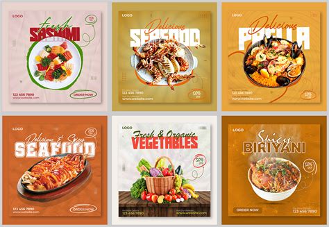food restaurant social media post behance