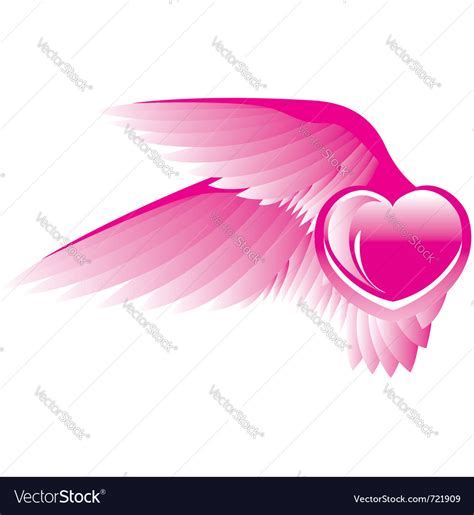 Heart with wings Royalty Free Vector Image - VectorStock