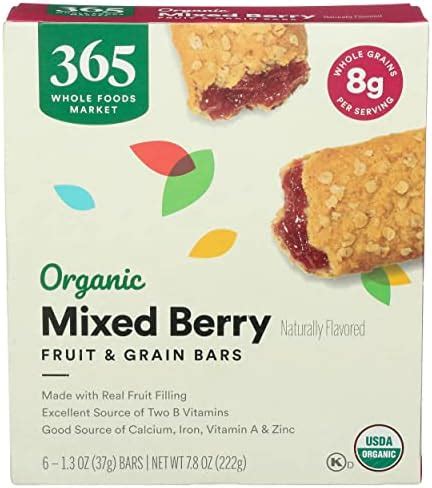 365 By Whole Foods Market Bar Cereal Mixed Berry Low Fat Organic 6