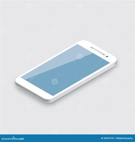 Mobiele Telefoon Op Wit Realistische Witte D Vector Illustratie