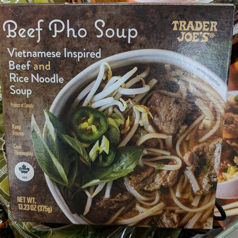 Trader Joes Beef Pho Soup With Rice Noodles And Vegetables Well Get The Food