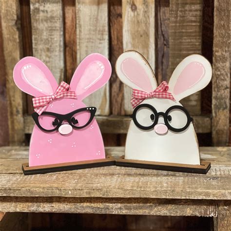 Nerdy Bunny Bunny Tiered Tray Decor Bunny Shelf Sitter Easter Bunny