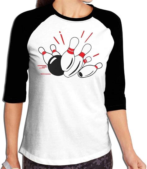 Bowling Women 34 Sleeve Raglan Tee Shirt Uk Clothing