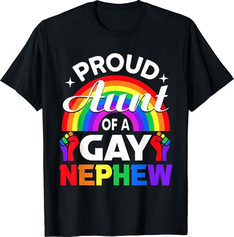 Proud Aunt Gay Nephew Pride Rainbow Flag Lgbt Gift T Shirt Walmart