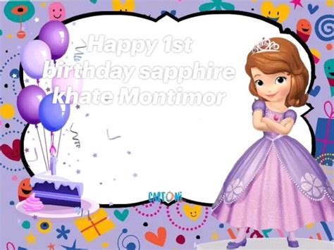 Sofia The First Canva Birthday Invitation Templates Artofit