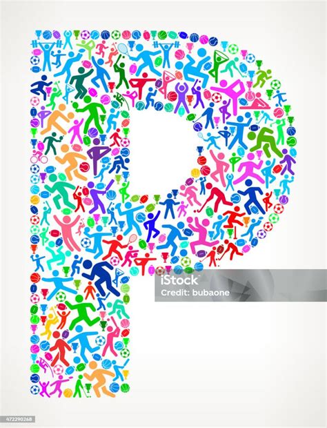 Vetores de Letra P Esportes E Academia De Exercícios Com Padrão De ...