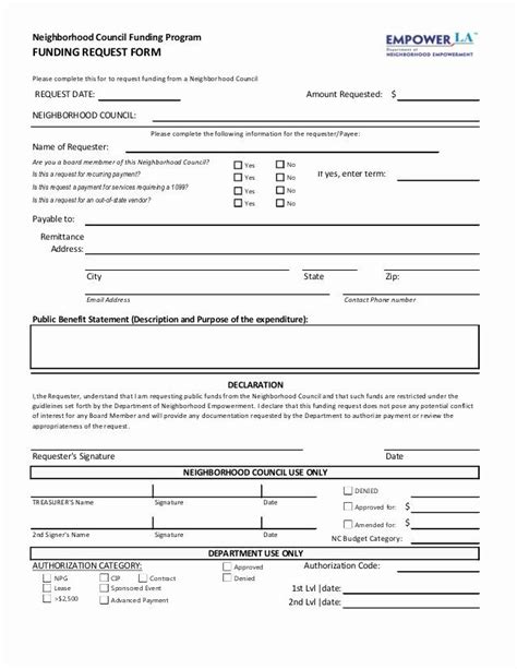 Business Funding Request Template