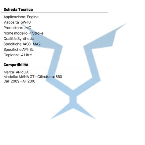 OLIO MOTORE JMC 5W 40 4T 4L MAXX HC SYNT Per APRILIA 850 MANA GT 2009