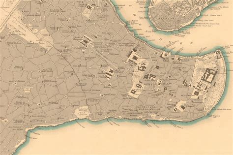 Constantinople Map Map Of Constantinople Old Constantinople Map 1840 Etsy