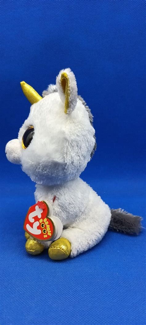 TY Beanie Boos Pegasus The Unicorn White With Grey Mane 15cm EBay