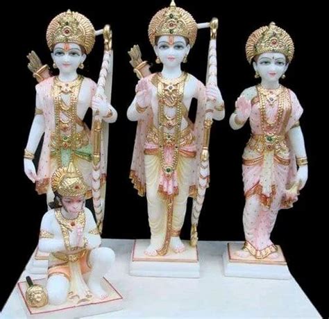 Painted Hindu Marble Mandir Ram Darbar Murti At Rs 62000 In Ramgarh