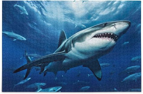 Dreamtimes Sharks Swimming Puzzle Pieces Wooden Jigsaw Puzzles