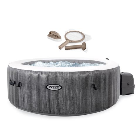 Intex 120 Volt 4 Person 140 Jet Round Inflatable Hot Tub In Gray Wayfair