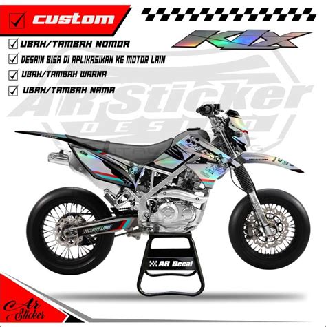 Decal Hologram Chrome Pelangi Klx Lama Klx Old Dekal Stiker Full