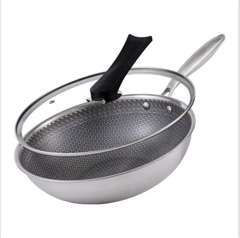 Double Sided Honeycomb 316 Stainless Steel Wok Three Layer Steel Non