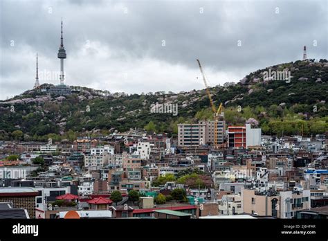 Itaewon District And Namsan Tower In Yongsan Seoul South Korea On