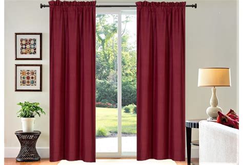 2 Panels Burgundy Solid Blackout Thermal Rod Pocket Foam Lined Window