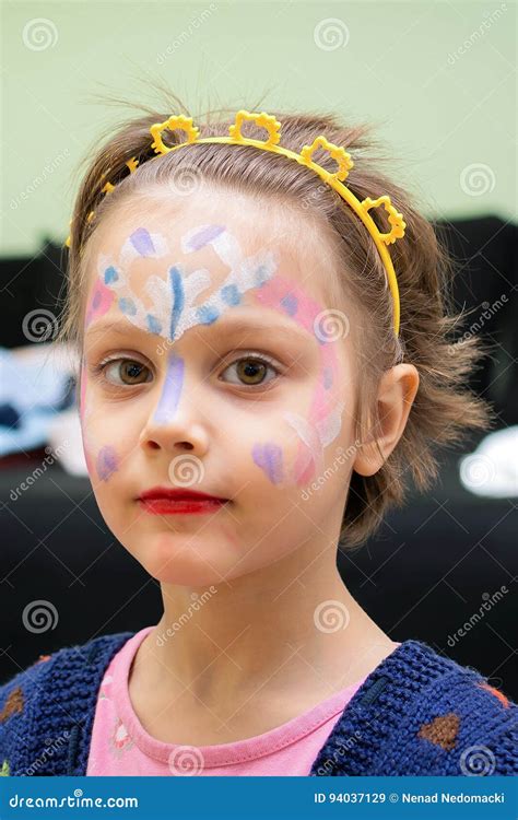 Little Girl with Face Paint Stock Image - Image of happiness, children ...