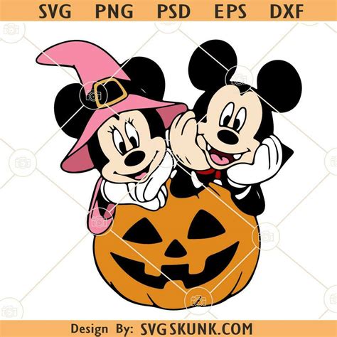 Mickey And Minnie Pumpkin Svg Halloween Svg File Spooky Mickey Svg