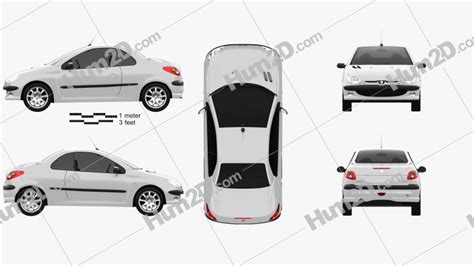 Peugeot 206 Cc 2005 Blueprint In Png Download Vehicles Clip Art Images