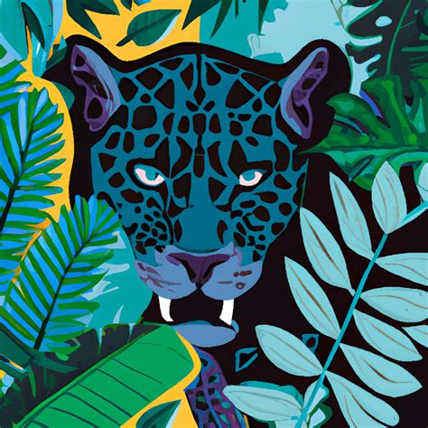 Jungle Panther Art Print · Creative Fabrica