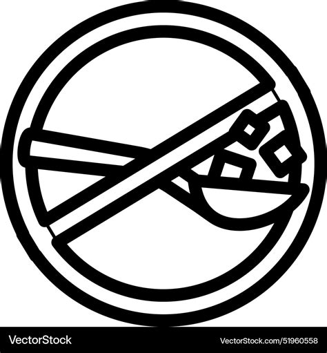 Sugar Free Product Label Warning Line Icon Vector Image