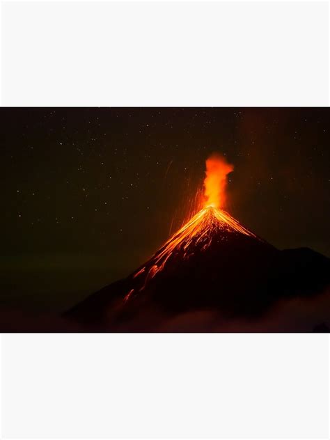 "Guatemala volcano at night, volcanic eruption of Fuego Volcano, Volcán ...