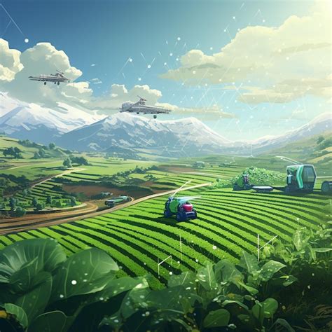 Premium Ai Image Fields Of Tomorrow Unveiling Futuristic Farming