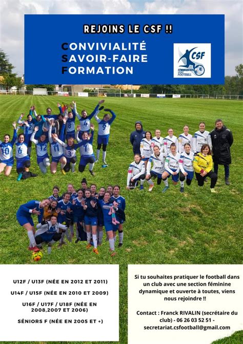 Création d une équipe Senior Féminine Commequiers foot