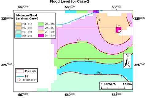 Maximum Flood Elevation Map For Case Maximum Flood Level Of M