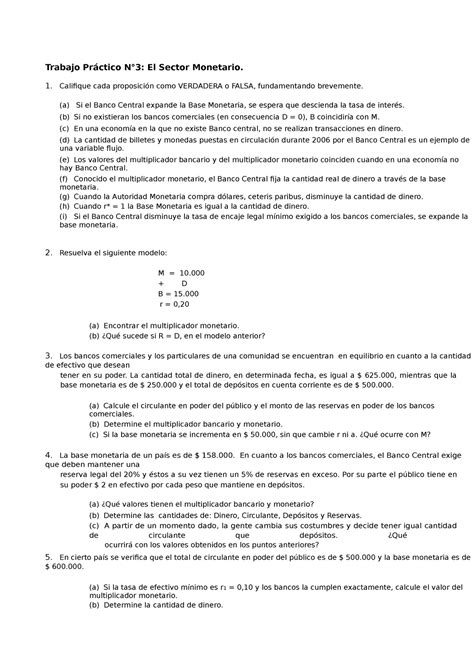 Tp Trabajo Practico N Macroeconom A Ucasal Trabajo Pr Ctico N