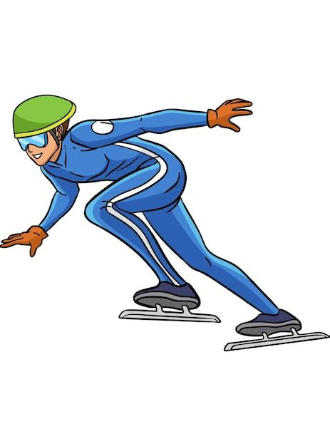 Schaatsen Cartoon Gekleurde Clipart Illustratie Premium Vector