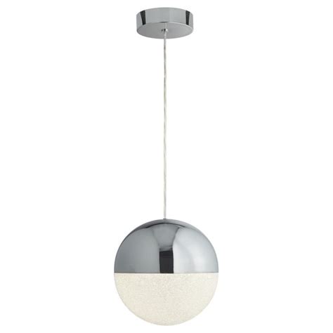 Searchlight Marbles Cm Led Pendant Chrome And Crushed Ice