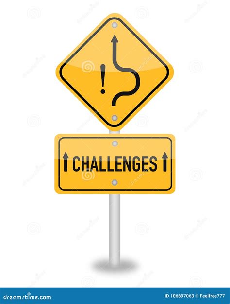 Challenges Ahead Road Sign Stock Image Cartoondealer