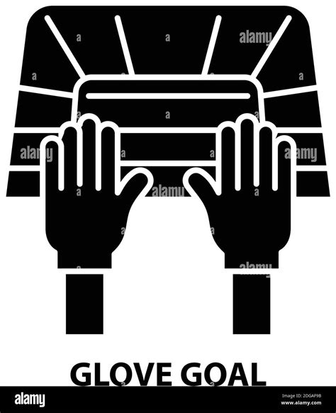 Glove Goal Icon Black Vector Sign With Editable Strokes Concept Illustration Stock Vector