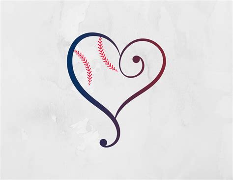 Baseball Heart Svg Baseball Svg Digital File Cut File Sports