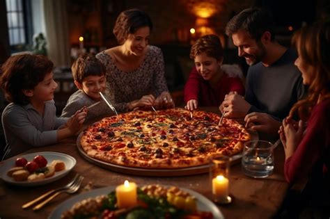 Premium AI Image | Delicious Italian Pizza A Perfect Family Dinner ...