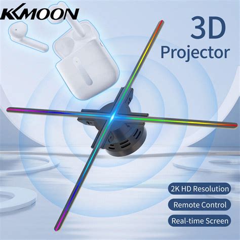 KKmoon F52 3D Hologram Projector Advertising Display Fan Wall Mounted Player 3D Naked Eye 2K HD