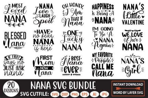 Nana SVG Bundle Graphic By Retro Gallery Creative Fabrica