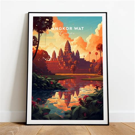 Angkor Wat Traditional Travel Print Cambodia Angkor Wat Print Angkor