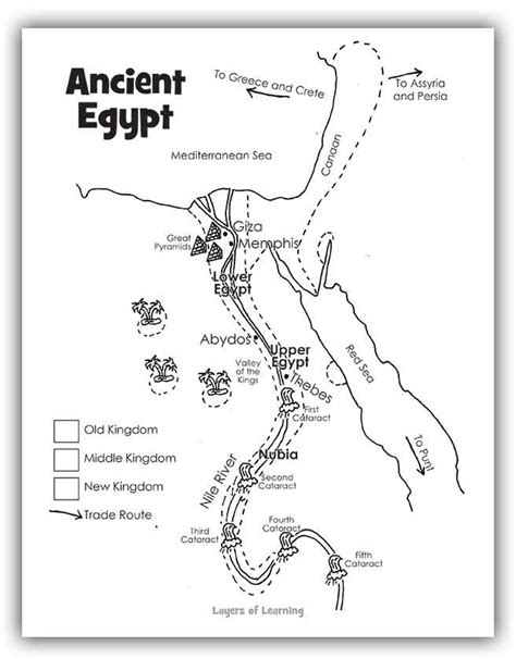 Ancient Egypt Map Coloring Pages