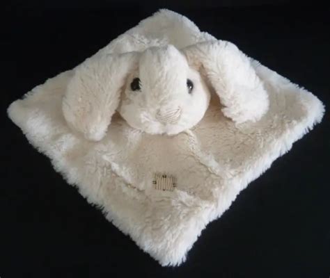 V12 DOUDOU PLAT MC LAPIN blanc poil long rayé beige carré ETAT