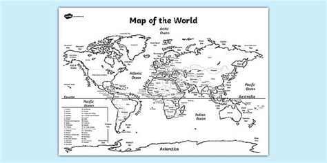 World Map Labelled Printable Resources Teacher Made Worksheets