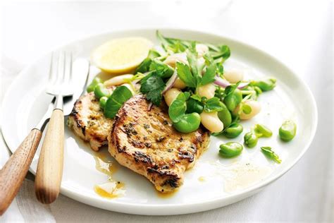 Pork Loin Steaks With Broad Bean And Butter Bean Salad Recipes Au