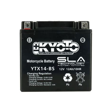 KYOTO Batterie YTX14 BS SLA AGM L150mm W87mm H145mm